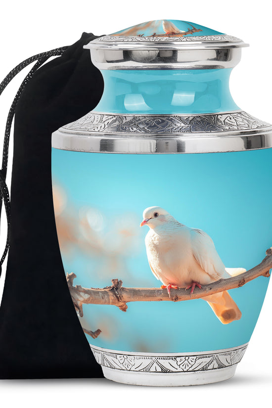 Dove Funeral Urn - Large Memorial Urn For Male & Female