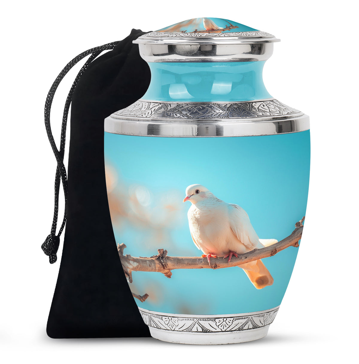 Dove Funeral Urn - Large Memorial Urn For Male & Female