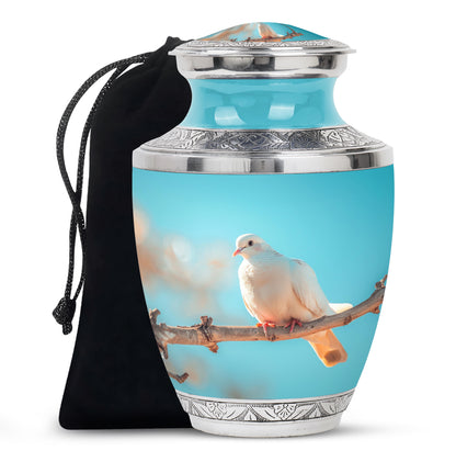 Dove Funeral Urn - Large Memorial Urn For Male & Female