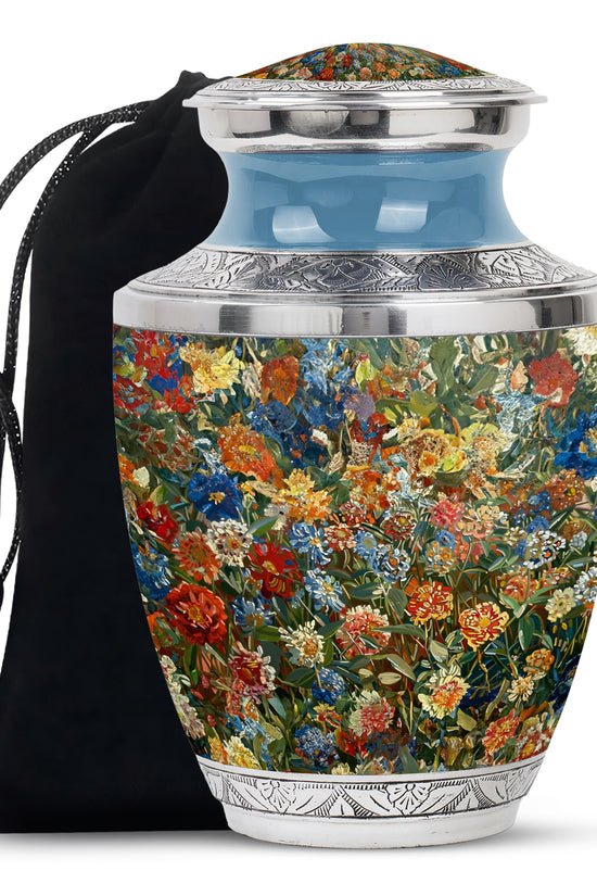 Nature Blossom Funeral Urn For Human Ashes - Artistic Floral Landscape Urn