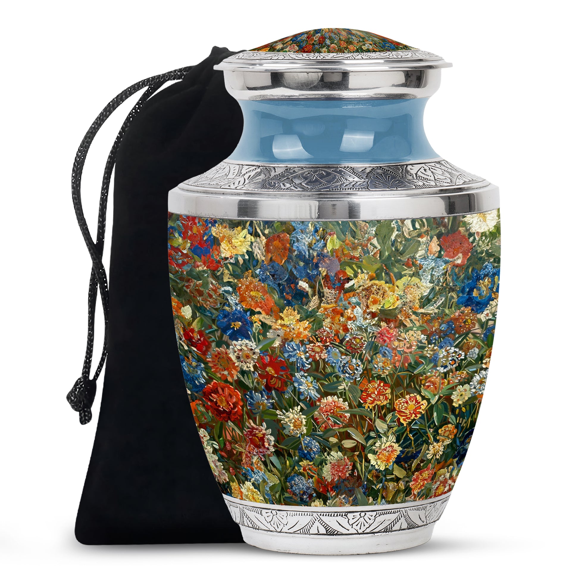 Nature Blossom Funeral Urn For Human Ashes - Artistic Floral Landscape Urn