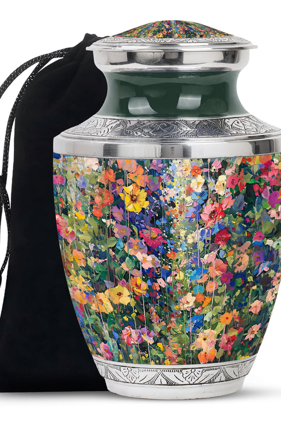 Beautiful Artistic Flower Cremation Urn - Elegant Memorial Urn For Ashes