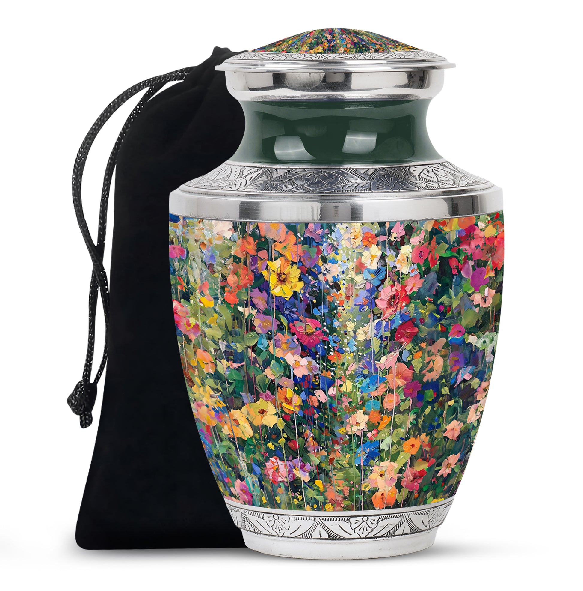 Beautiful Artistic Flower Cremation Urn - Elegant Memorial Urn For Ashes