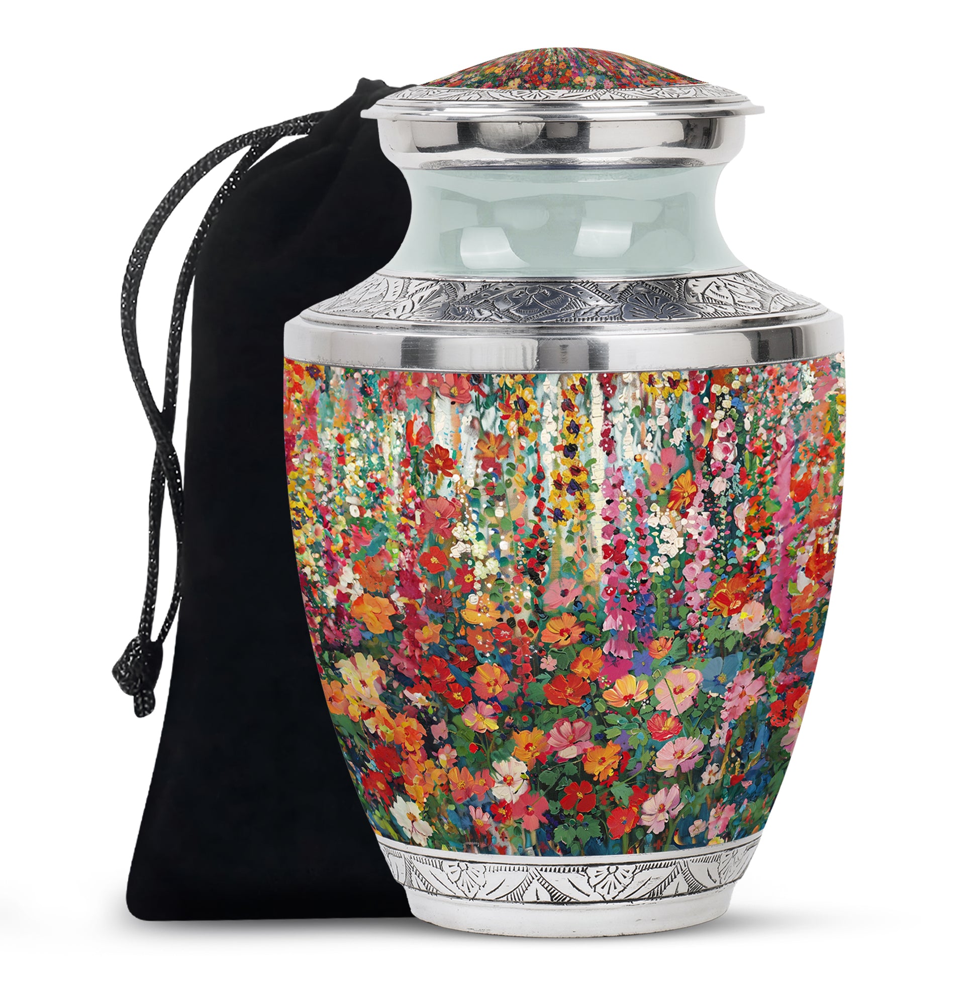 Artistic Flower Memorial Urn - Cremation Urn For Adult Ashes