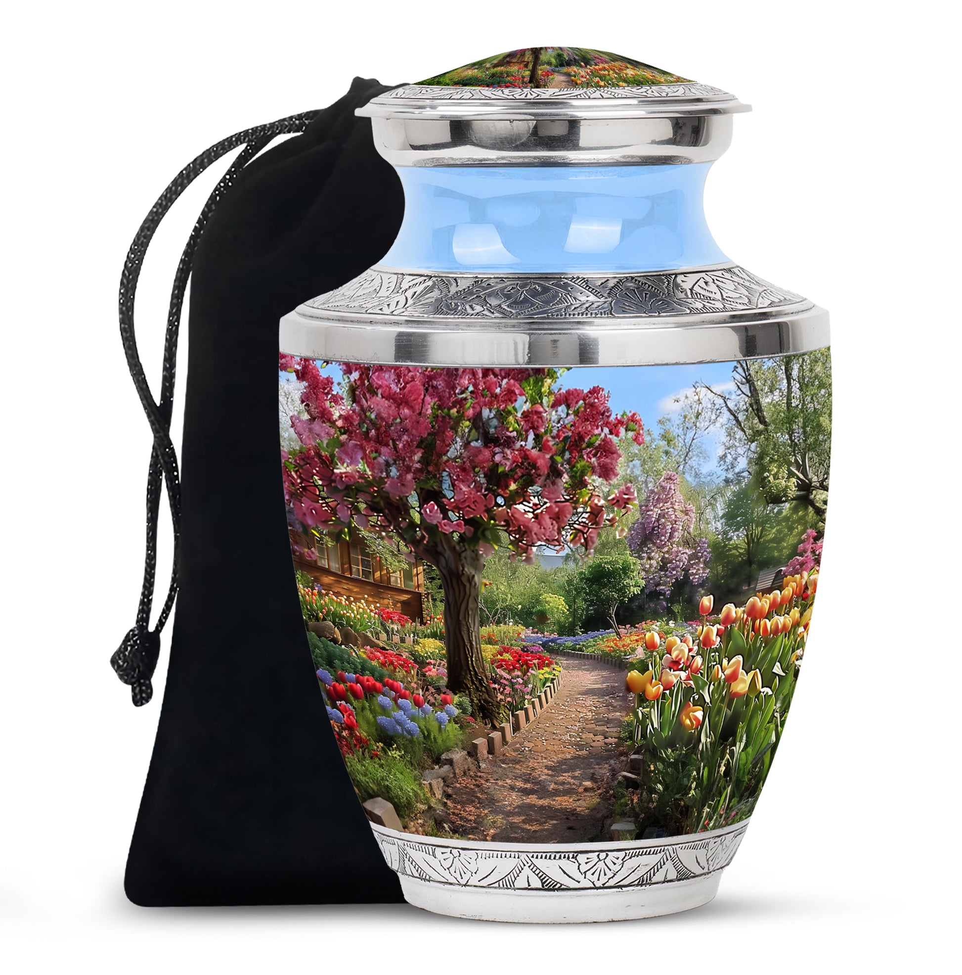 Beautiful Flower Garden Funeral Urn - Cremation Urn For Adult Ashes
