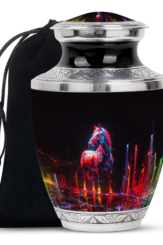 Horse Theme Memorial Urn - Funeral Urn For Male & Female Ashes