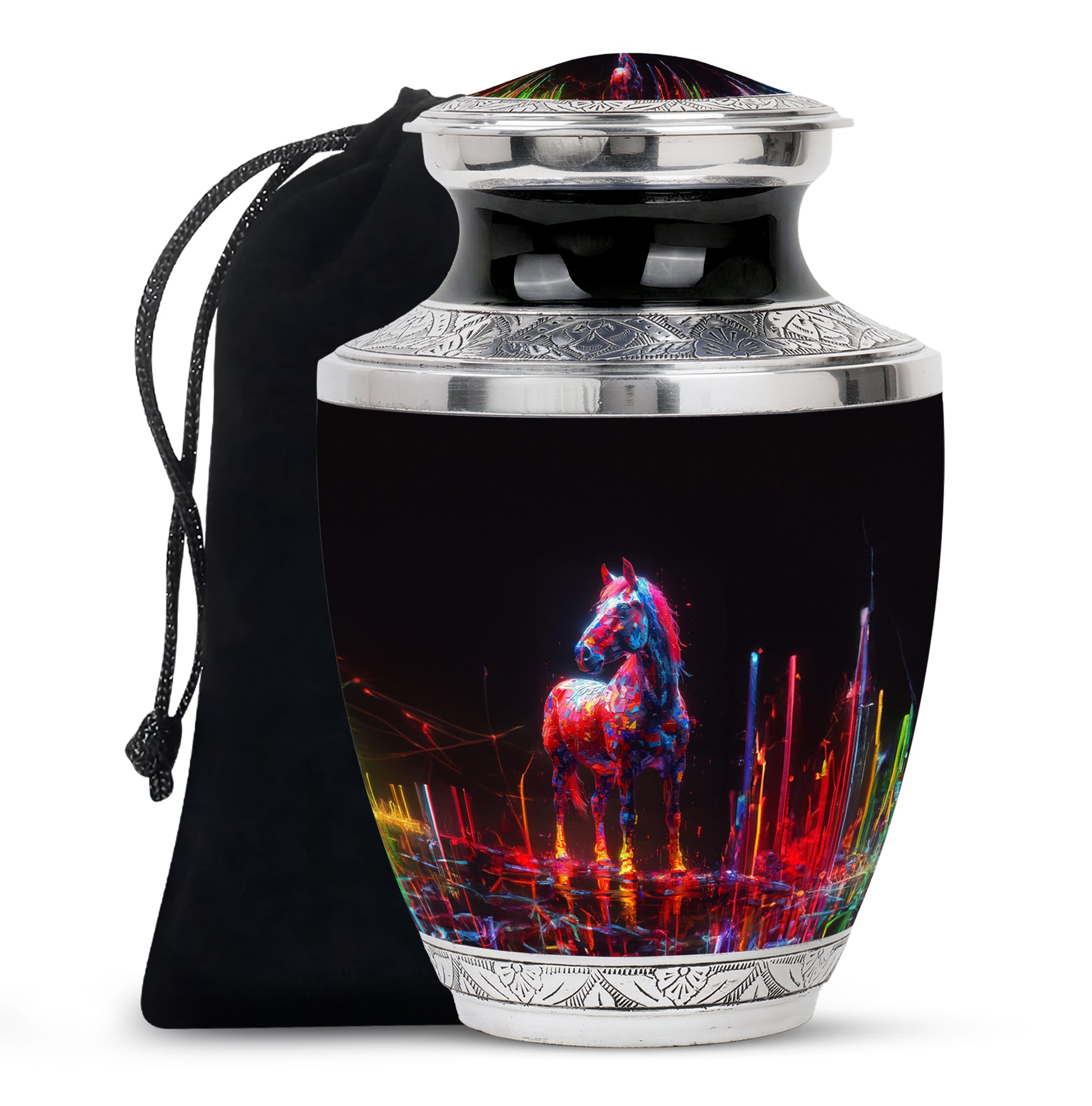 Horse Theme Memorial Urn - Funeral Urn For Male & Female Ashes