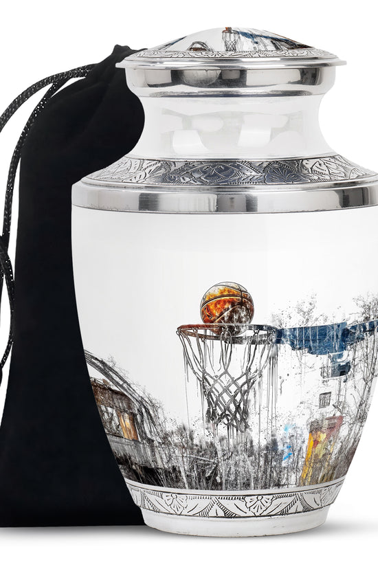 Basketball Memorial For Ashes - Aluminum Cremation Urn For Adult