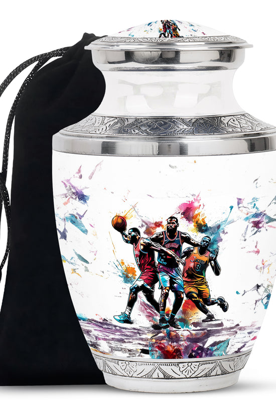 Basketball Theme Memorial Urn - Elegant Cremation Urn For Male & Female