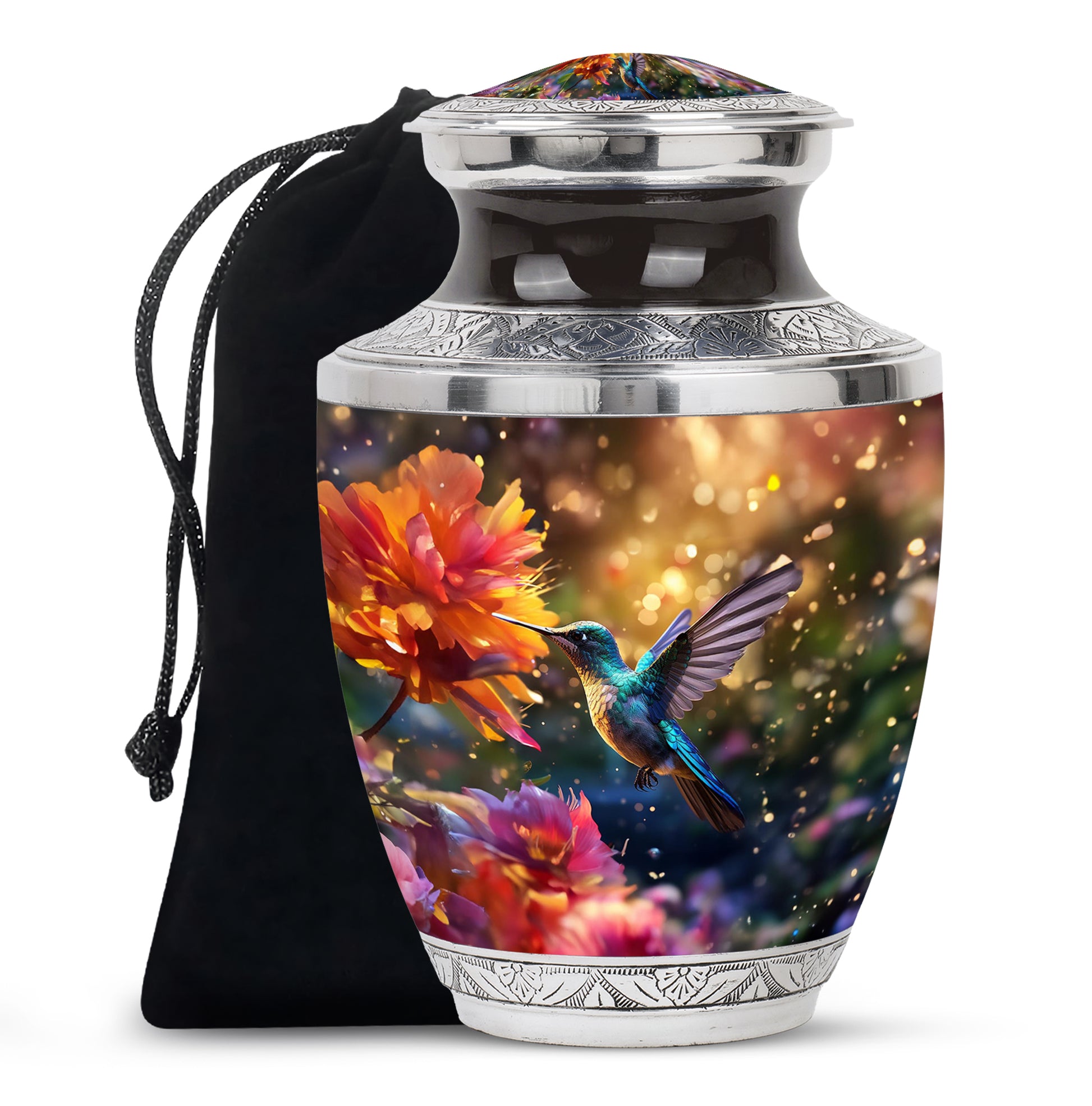 Nature Hummingbird Cremation Urn - Decorative Cremation Urn For Loved Ones