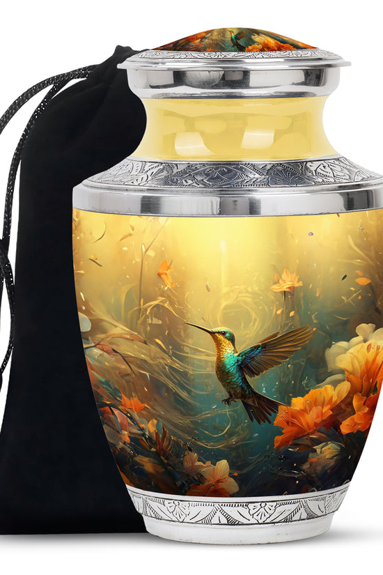 Peaceful Hummingbird Funeral Urn - Elegant Cremation Urn for Adults