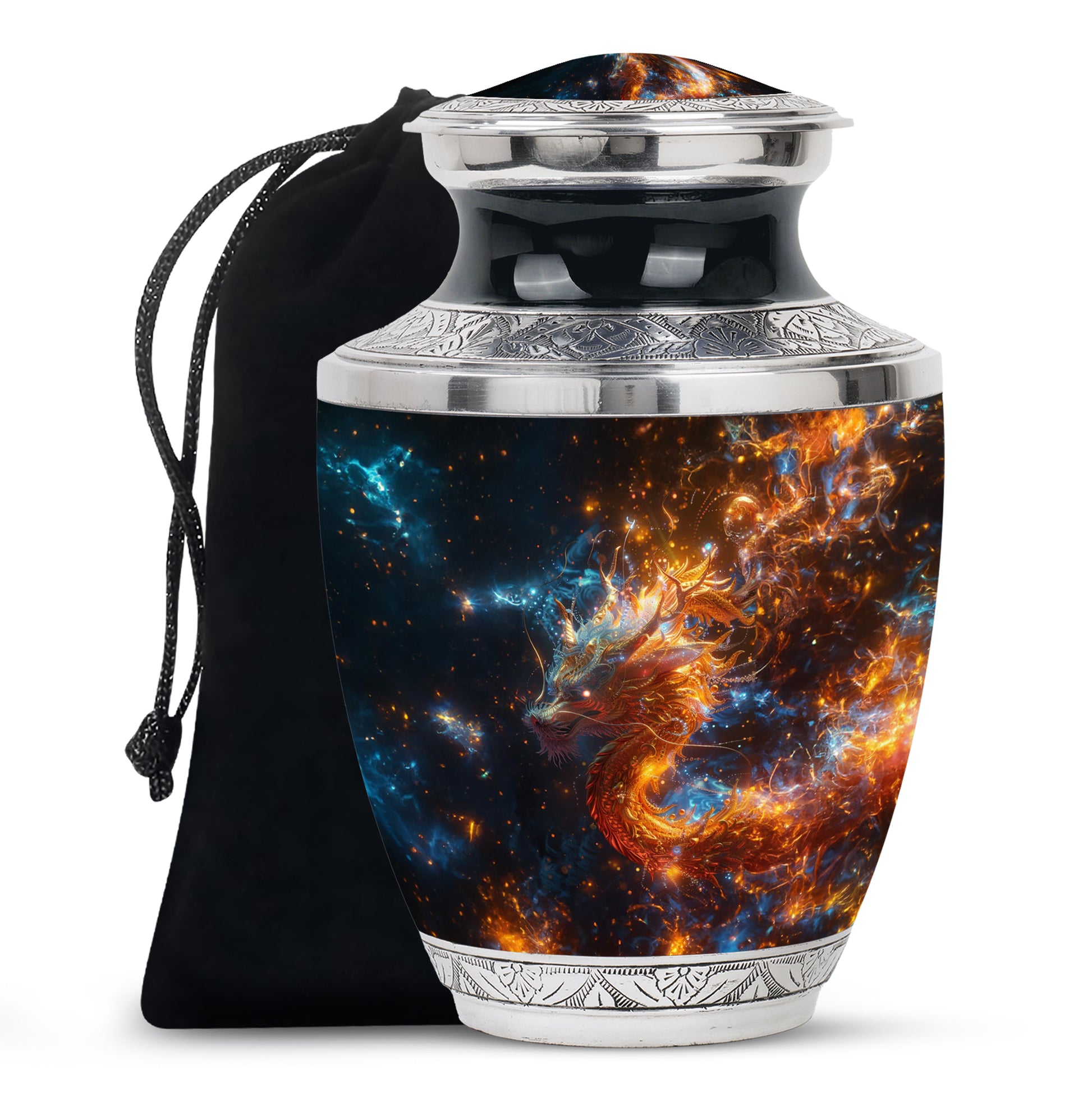 Royal Dragon King Memorial Urn For Human Ashes - Luxury Aluminium Urn