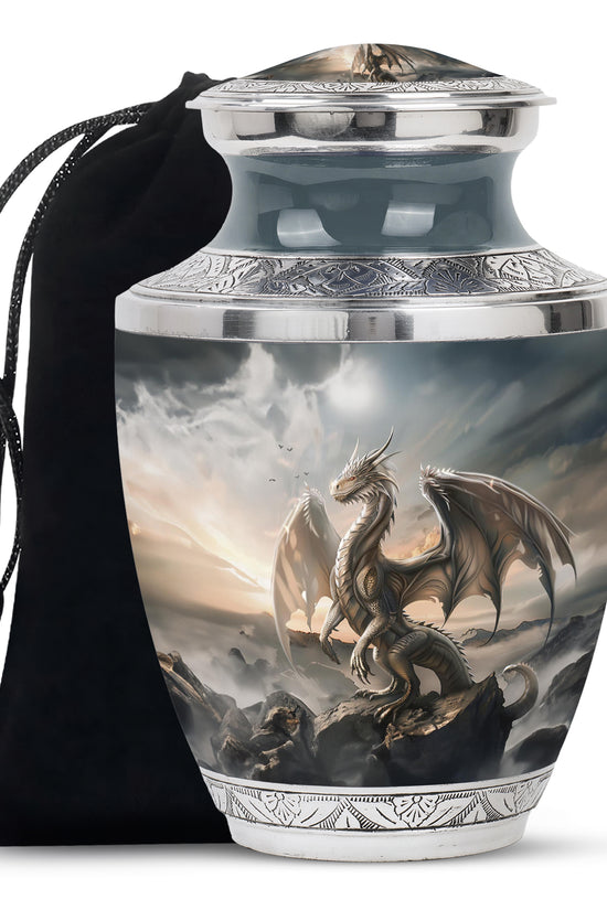 Black Dragon Cremation Urn - Elegant Funeral Urn For Human Ashes