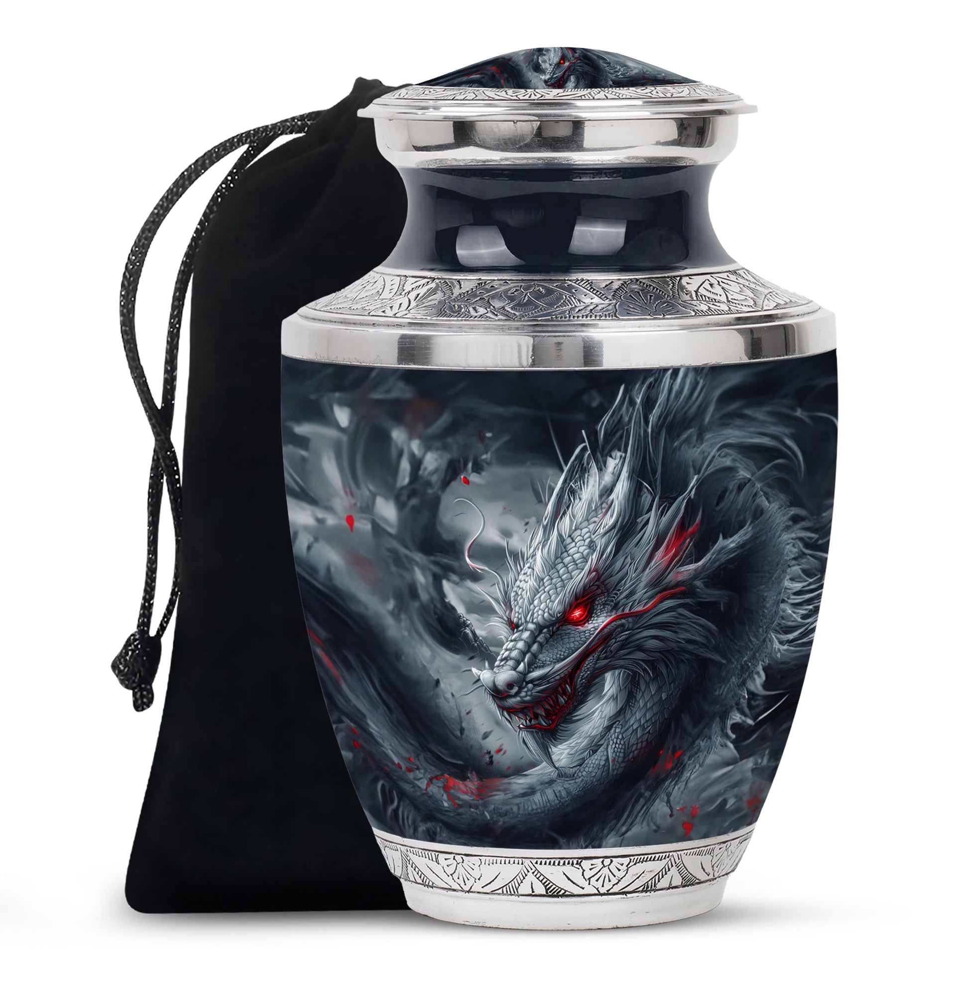 Dragon Funeral Urn For Human Ashes - Large Aluminium Urn For Adult Ashes