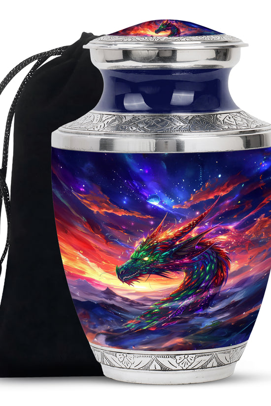 Dragon Flame Funeral Urn For Adults - Decorative Cremation Urn For Ashes