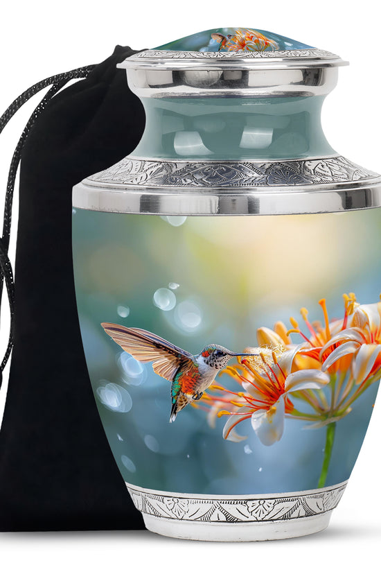 Lily Hummingbird Funeral Urn - Memorial Urn For Male & Female