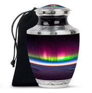 Aurora Borealis Night Memorial Urn - Beautiful Cremation Urn For Adults
