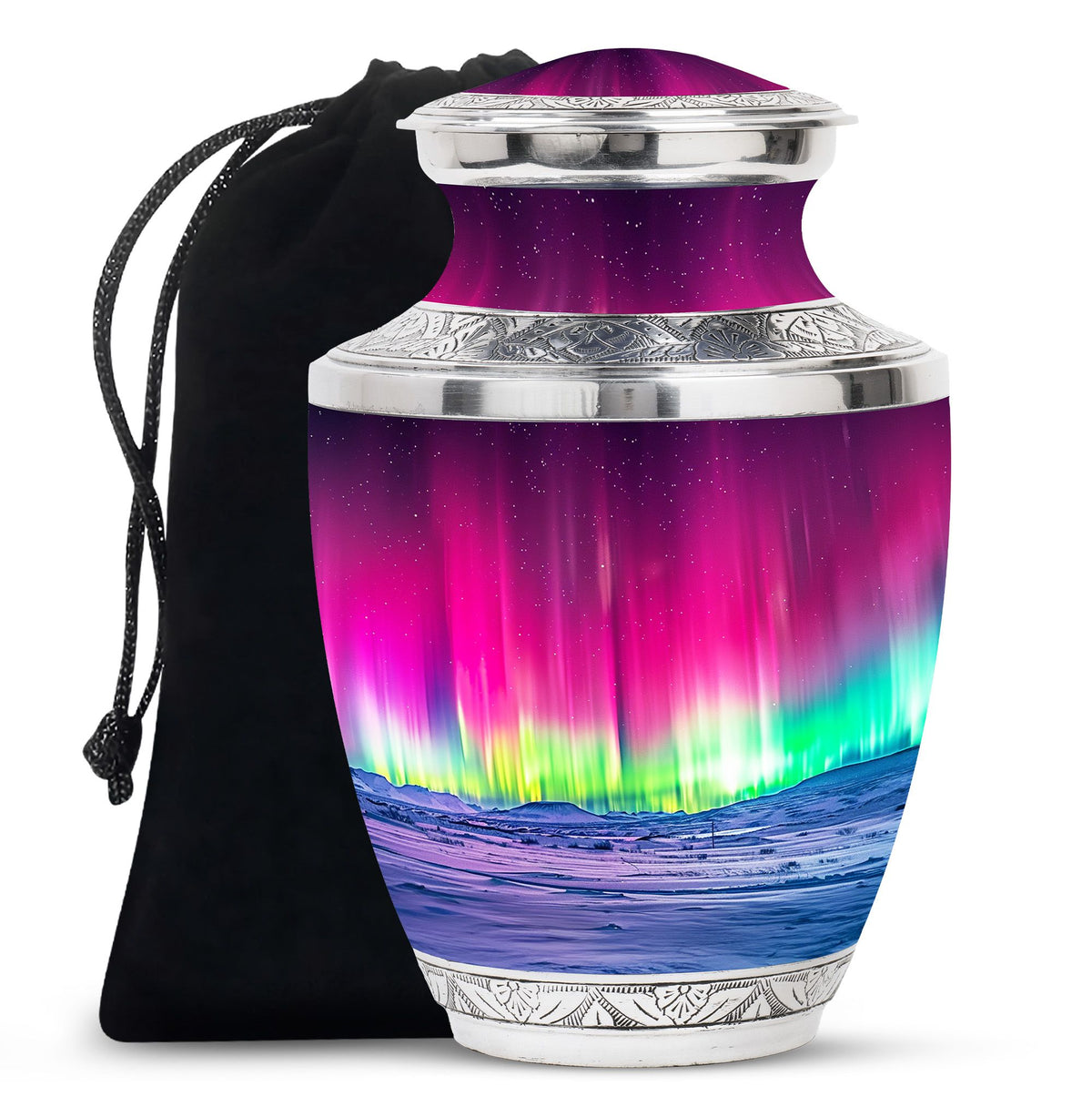 Mystic Northern Lights Urn For Ashes - Aurora Borealis Spiritual Urn