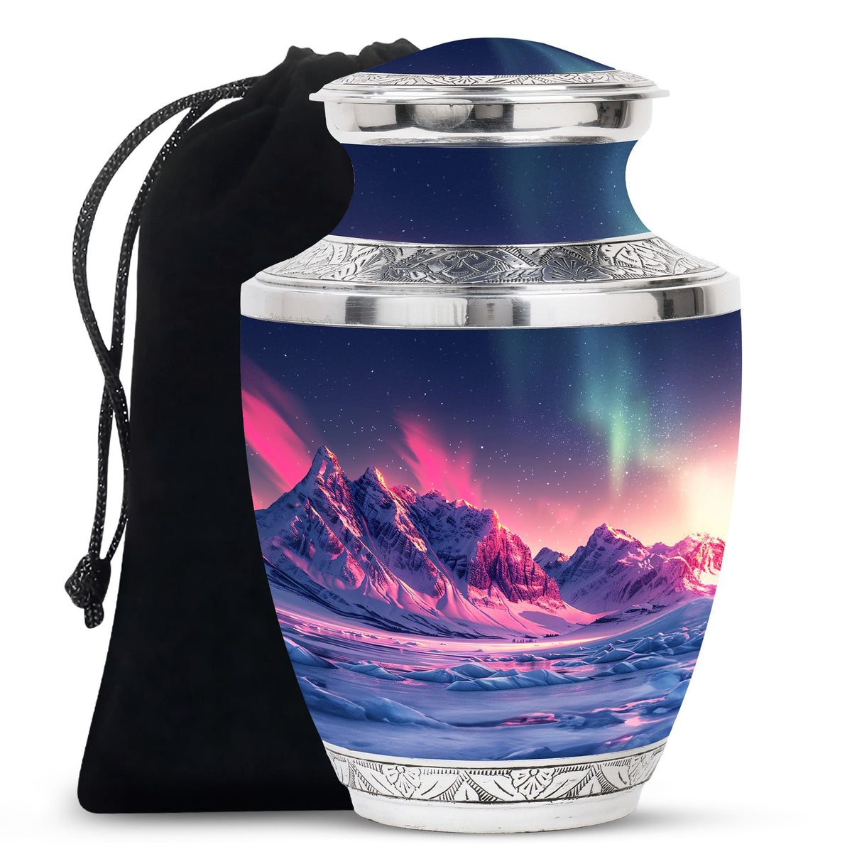 Aurora Snow Valley Urn For Ashes - Beautiful Sky Cremation Urn For Adults Ashes