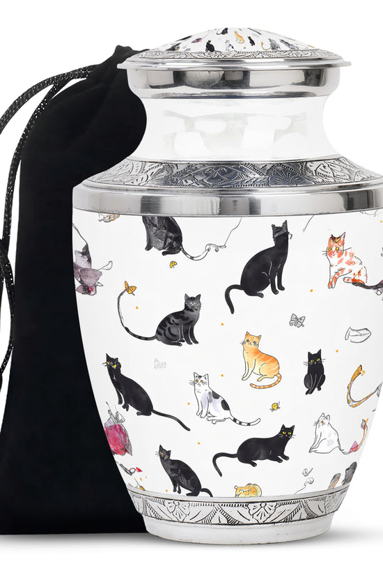 Artistic Pet Funeral Urn - Unique Pet Memorial Urn For Cat Ashes