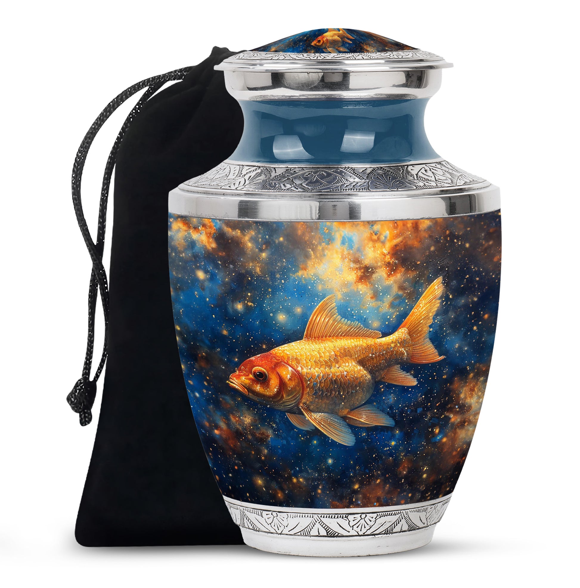 Ocean Fish Funeral Urn - Aluminium Cremation Urn For Adult Ashes