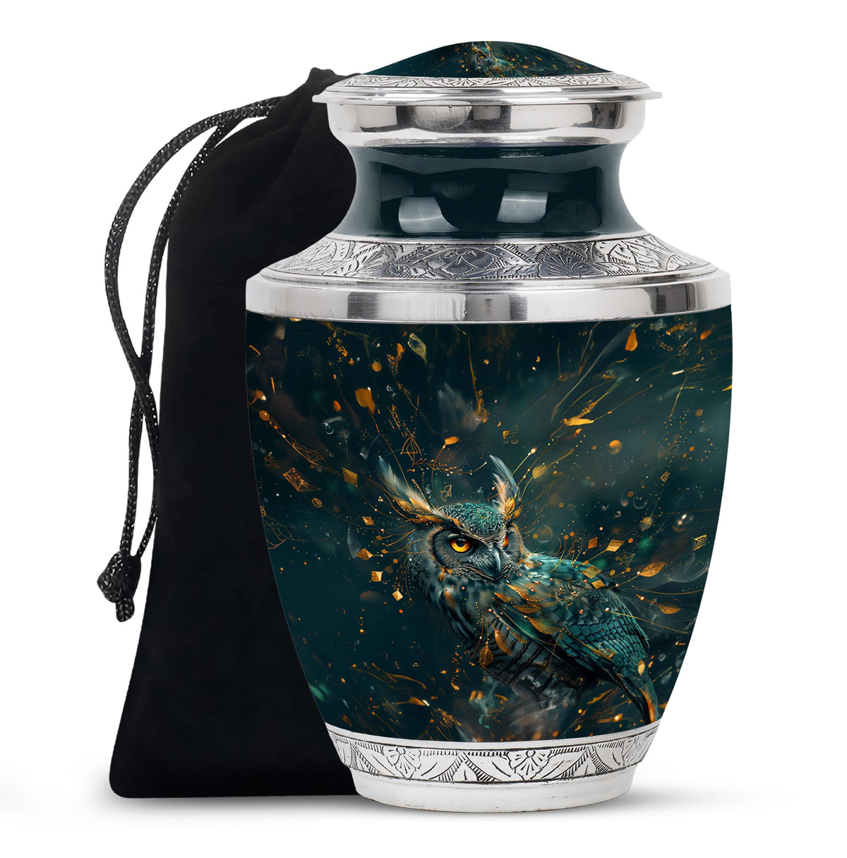 Fantasy Art Owl Memorial Urn - Elegant Cremation Urn For Ashes