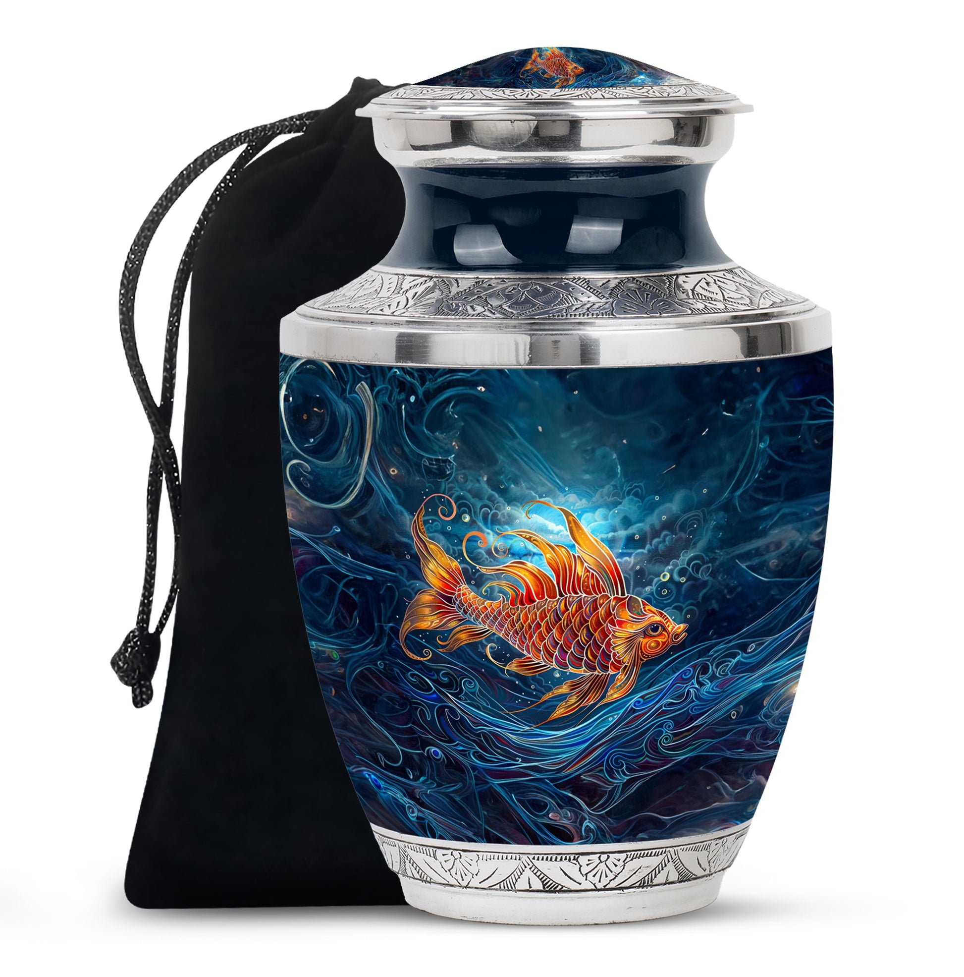 Fish Funeral Urn - Aluminum Memorial Urn For Adult Ashes