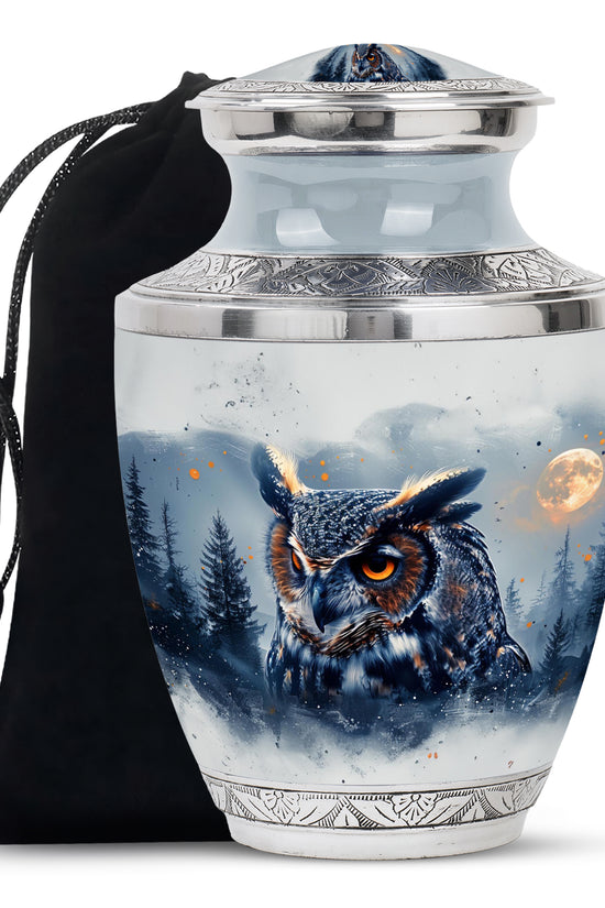 Peaceful Owl Cremation Urn - Memorial Urn For Men & Women