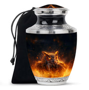 Mystic Fire Owl Cremation Urn - Decorative Memorial Urn For Loved Ones