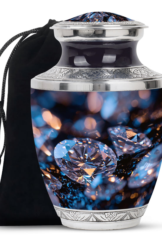 Diamond Memorial Urn For Ashes - Elegant Funeral Urn For Burial