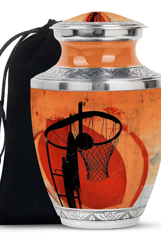 Sports Theme Cremation Urn - Basketball Funeral Urn For Adult Ashes