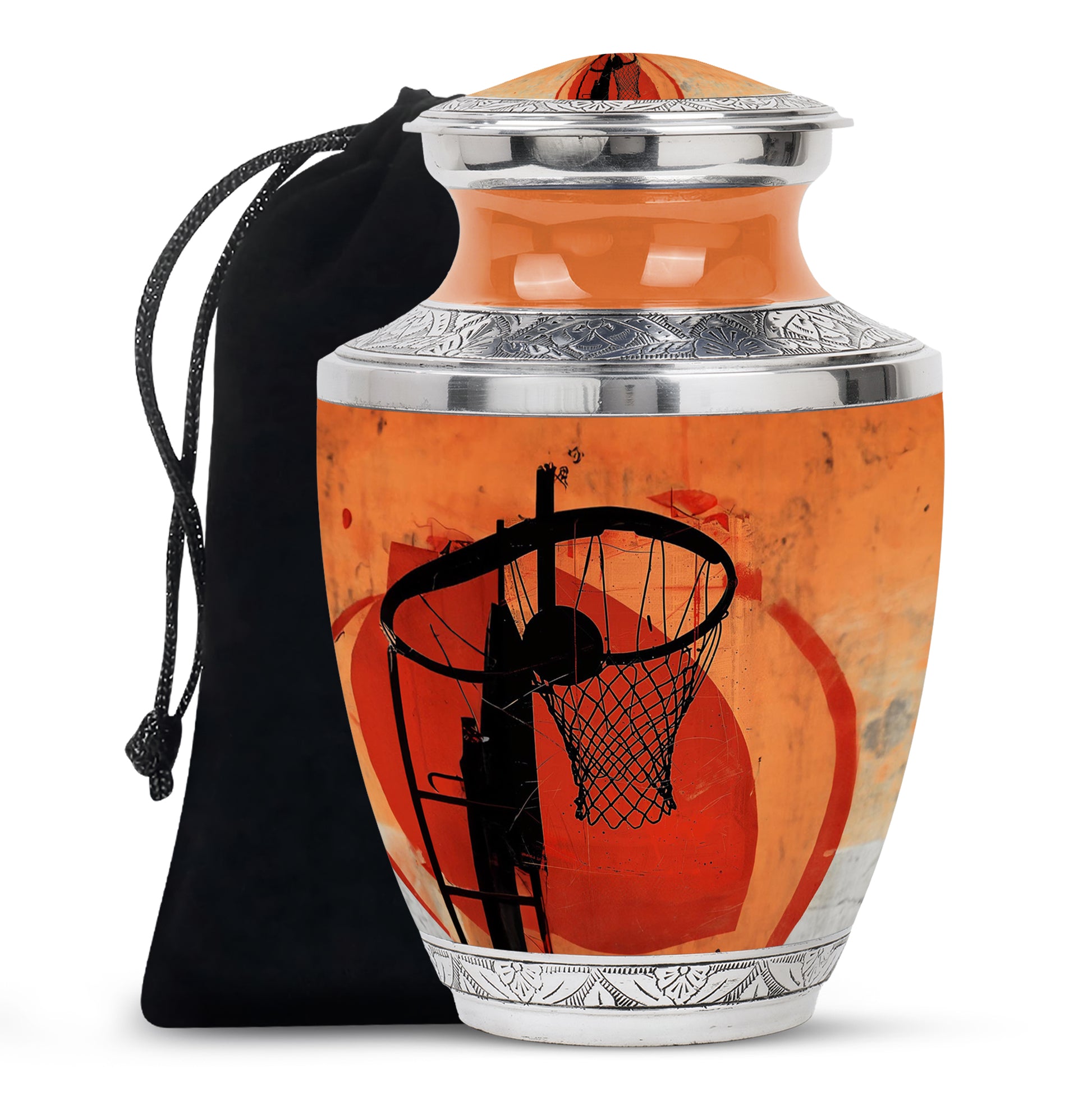 Sports Theme Cremation Urn - Basketball Funeral Urn For Adult Ashes