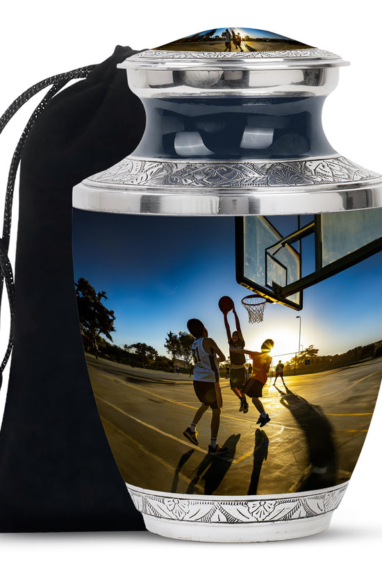 Basketball Court Memorial Urn - Aluminium Cremation Urn For Ashes