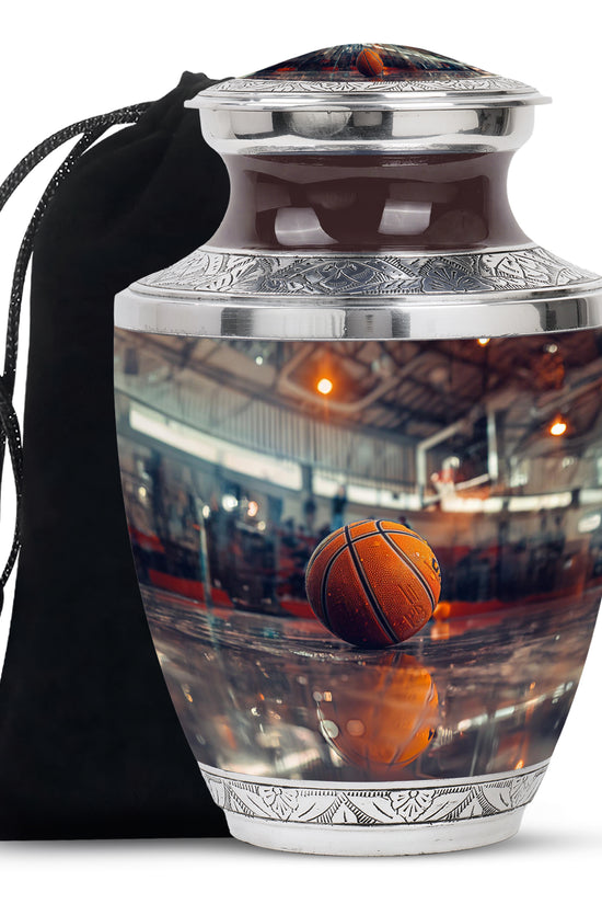 Basketball Court Ashes Urn - Modern Funeral Urn For Human Ashes