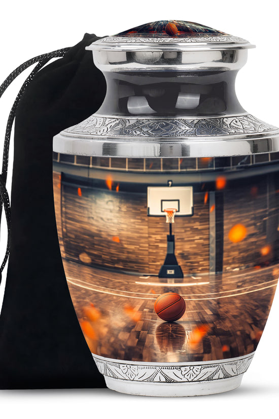 Basketball Court Cremation Urn - Decorative Funeral Urn For Loved Ones