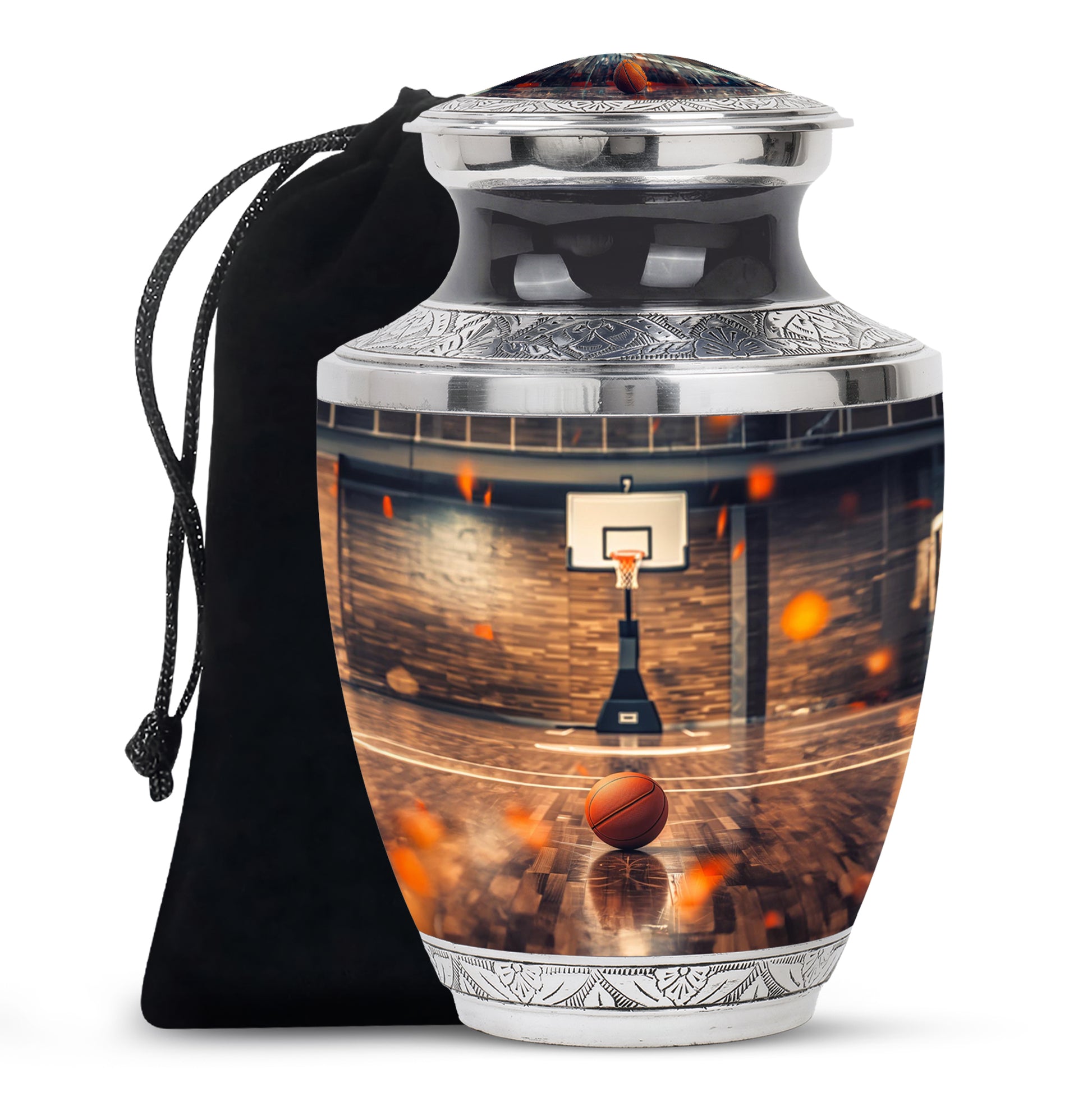 Basketball Court Cremation Urn - Decorative Funeral Urn For Loved Ones