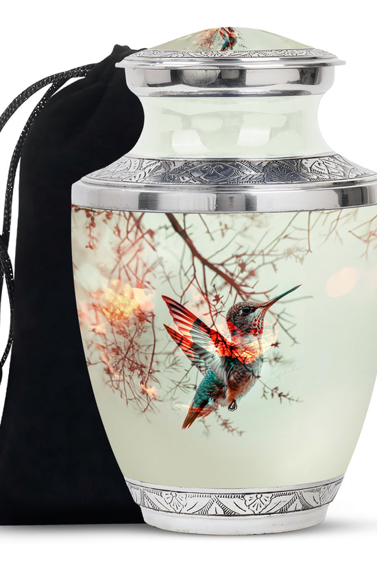 Hummingbird Theme Funeral Urn - Elegant Cremation Urn For Loved Ones