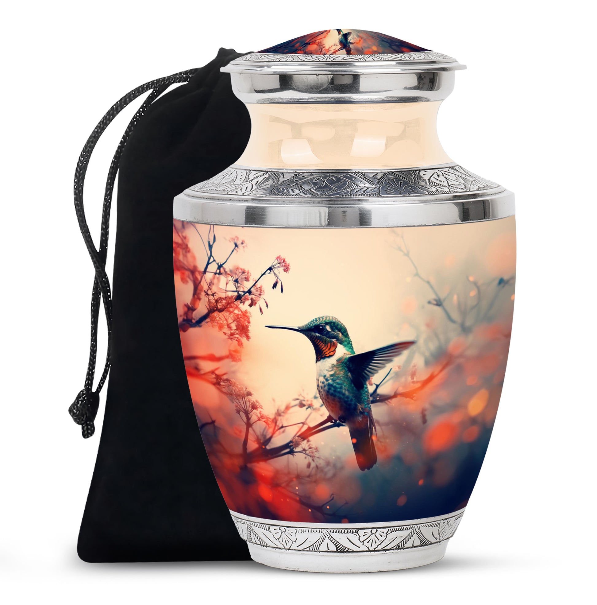 Artistic Hummingbird Memorial Urn - Beautiful Funeral Urn For Male & Female