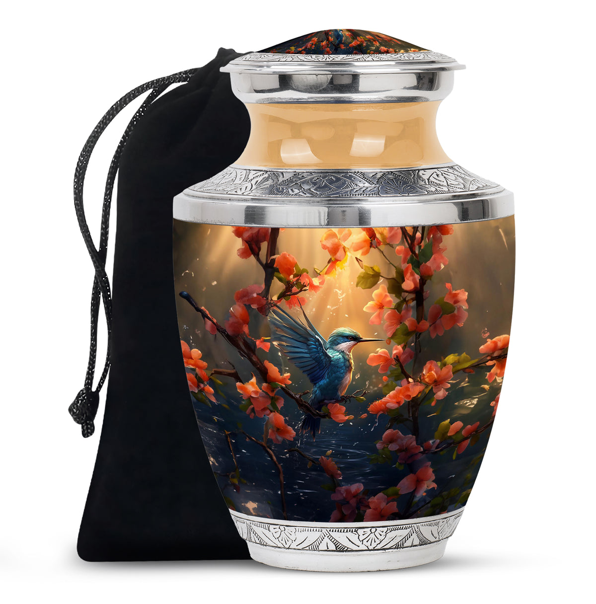 Hummingbird Cremation Urn - Large Beautiful Funeral Urn For Loved Ashes