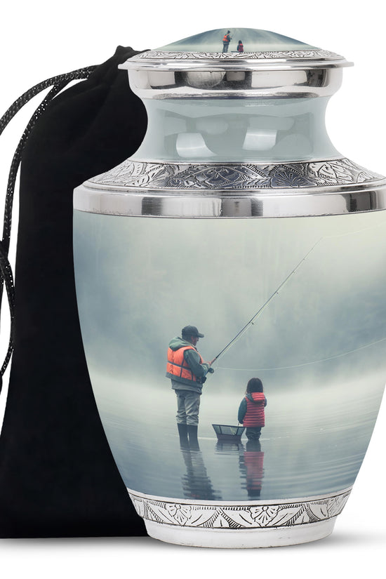 Fishing Theme Memorial Urn - Cremation Urn For Male & Female