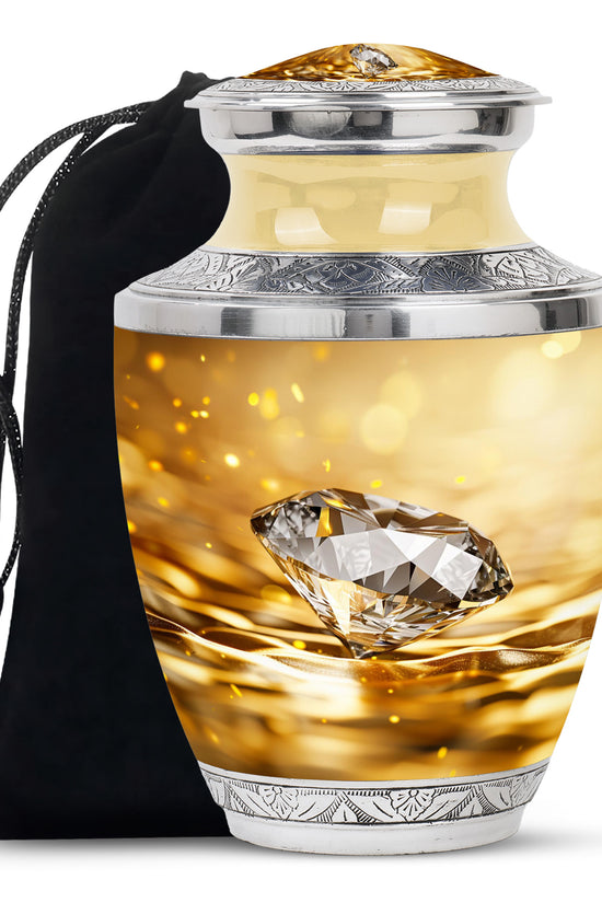 Elegant Diamond Funeral Urn - Premium Cremation Urn For Adult Ashes