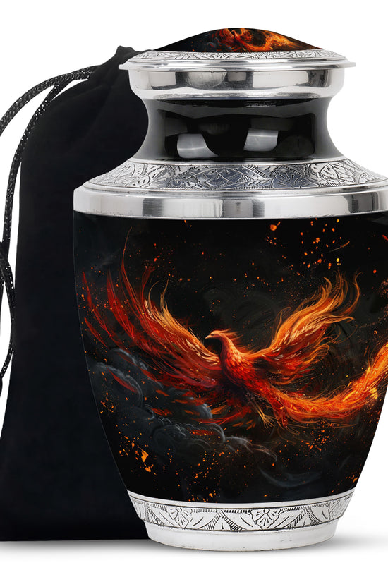 Fire Bird Cremation Urn - Decorative Funeral Urn For Burial