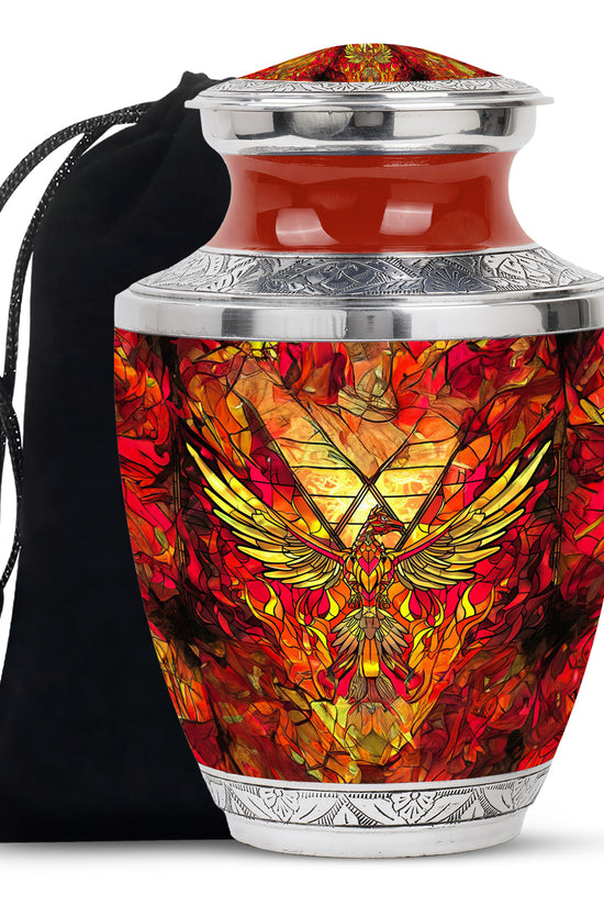 Colorful Phoenix Funeral Urn - Artistic Cremation Urn For Adult Ashes
