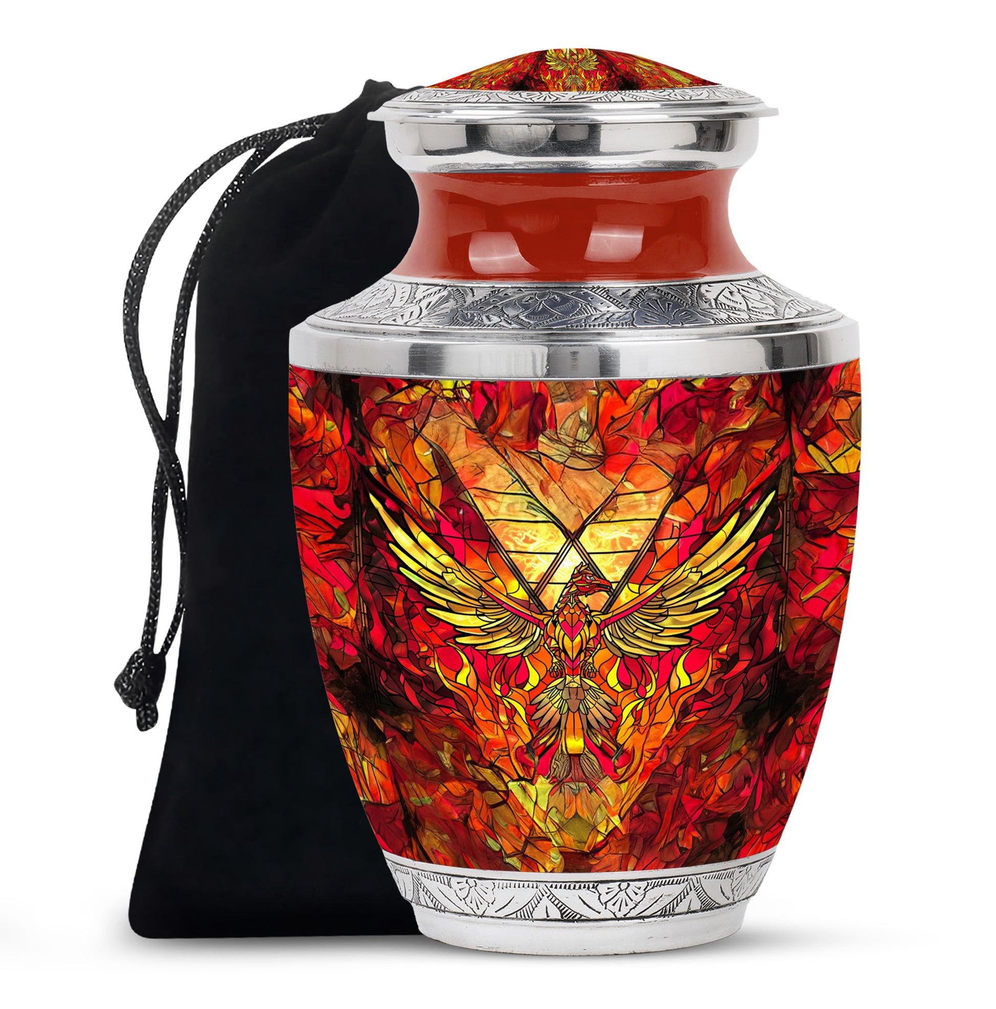 Colorful Phoenix Funeral Urn - Artistic Cremation Urn For Adult Ashes