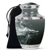 Dragon Power Memorial Urn For Human Ashes - Artistic Aluminium Funeral Urn