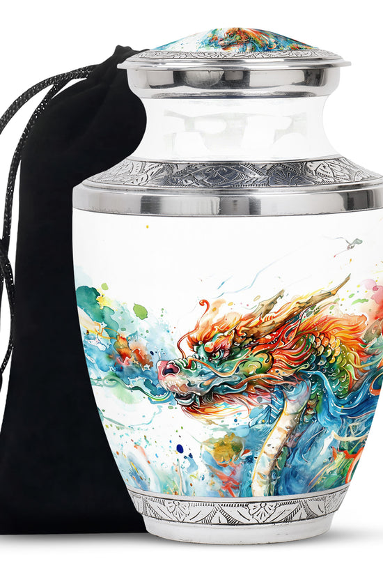Artistic Dragon Cremation Urn For Ashes - Fantasy Burial Urn For Adult Ashes