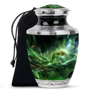 Green Golden Dragon Funeral Urn - Premium Cremation Urn For Ashes