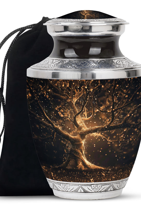 Golden Tree Memorial Urn - Glowing Cremation Urn For Ashes