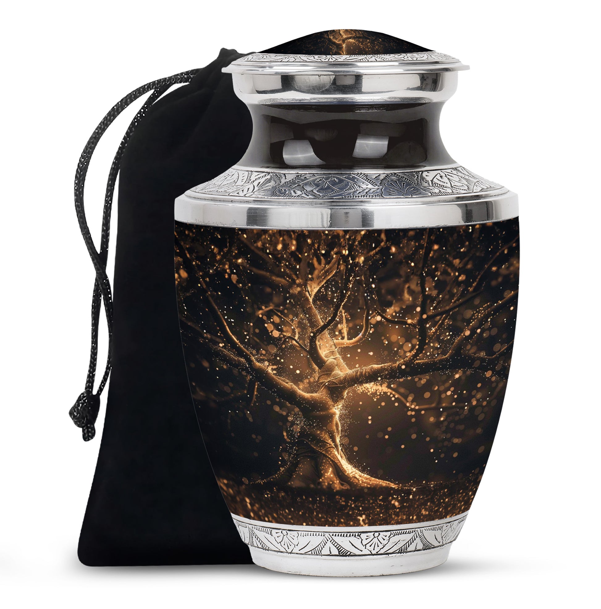 Golden Tree Memorial Urn - Glowing Cremation Urn For Ashes