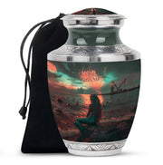 Beach Mermaid Cremation Urn - Elegant Memorial Urn For Adult Ashes
